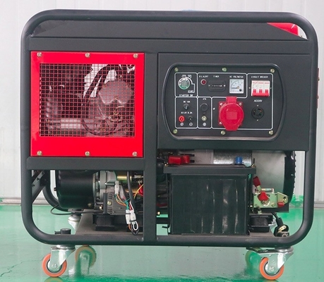 Động cơ 2 xi lanh làm mát bằng không khí 10kva 10kw Máy phát điện diesel với bánh xe